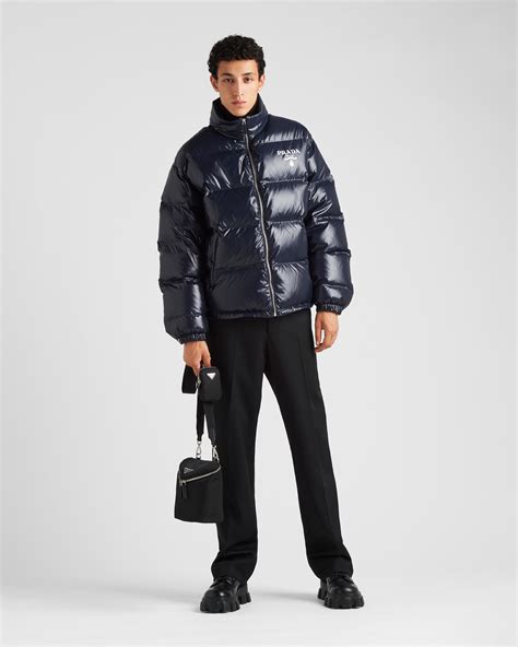 ice blue prada puffer jacket|Prada down jacket.